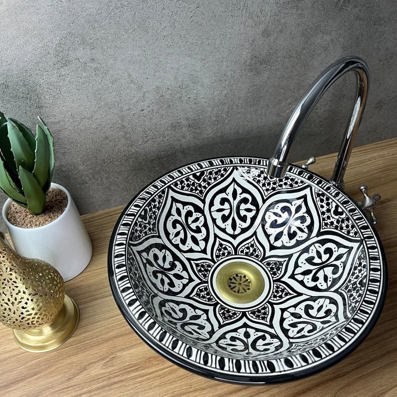 Vasque Marocaine Rectangulaire En Maillechort – Lavabo Encastrable, Argenté, 50x35x10 Cm, Neuf
