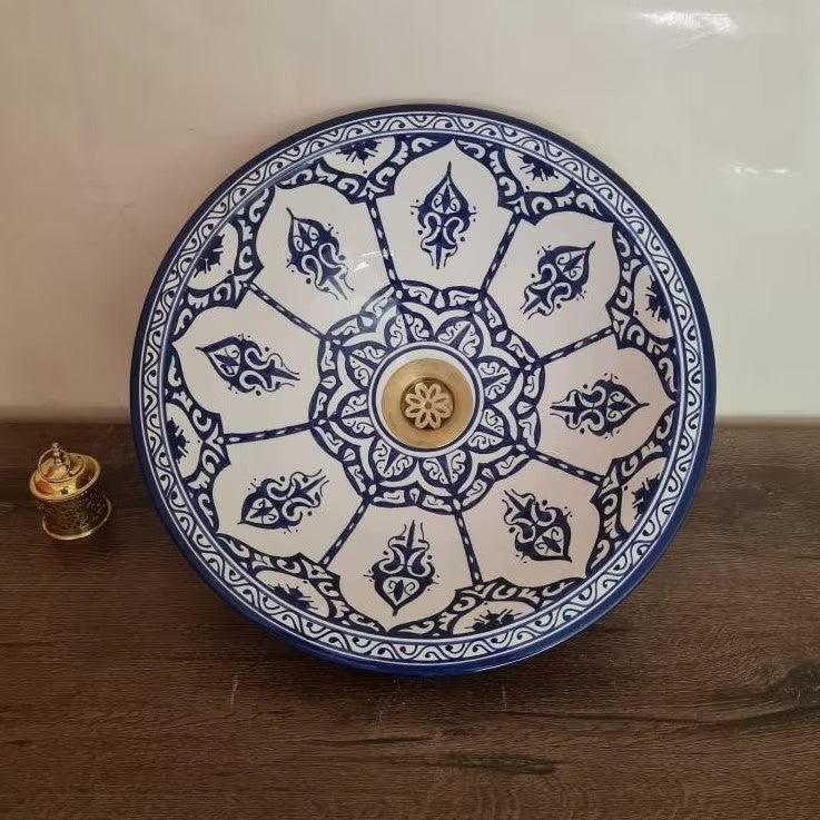 Vasque marocaine en céramique style fleure géométrique #233