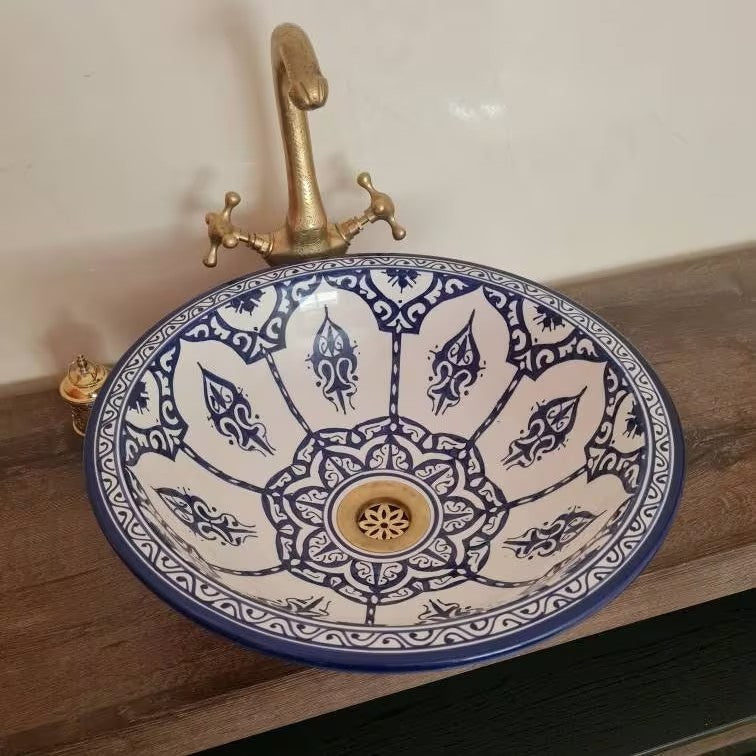 Vasque marocaine en céramique style fleure géométrique #233