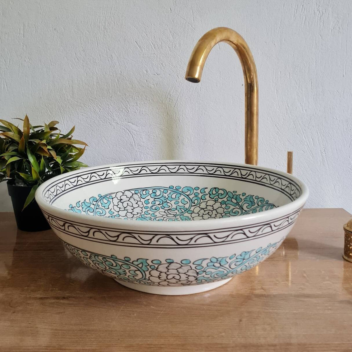 Vasque Marocaine Rectangulaire En Maillechort – Lavabo Encastrable, Argenté, 50x35x10 Cm, Neuf