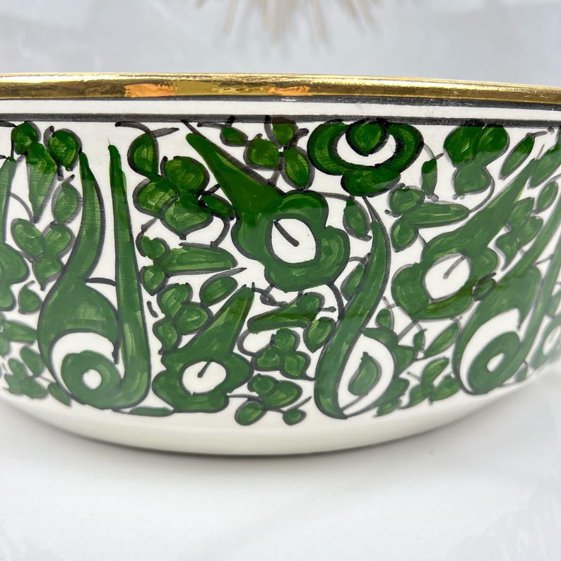 Vasque marocaine en céramique contour en or 14K carates #558