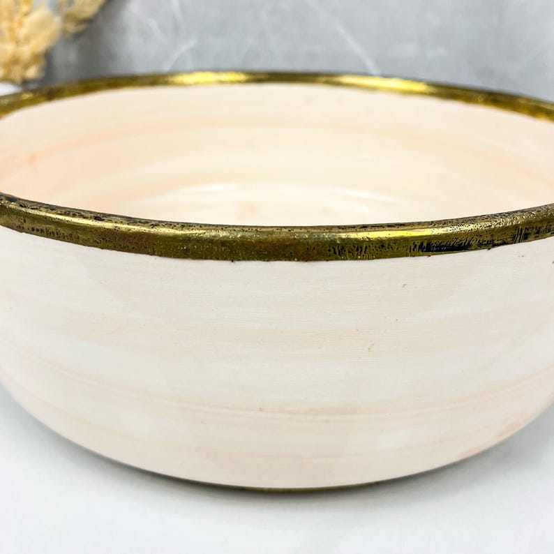 Vasque Marocaine artisanale fabriqué à la main bordure en laiton #536