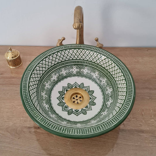 Vasque salle de bain | Lavabo en céramique style de Marrakech pour salle de bain #175