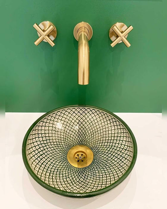 Vasque Marocaine en céramique - vasque de salle de bain - vasque salle bain zellige - évier - moroccan sink bowl #4