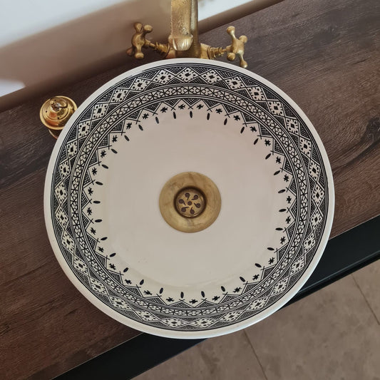 Vasque marocaine | Lavabo en céramique style unique pour salle de bain #194