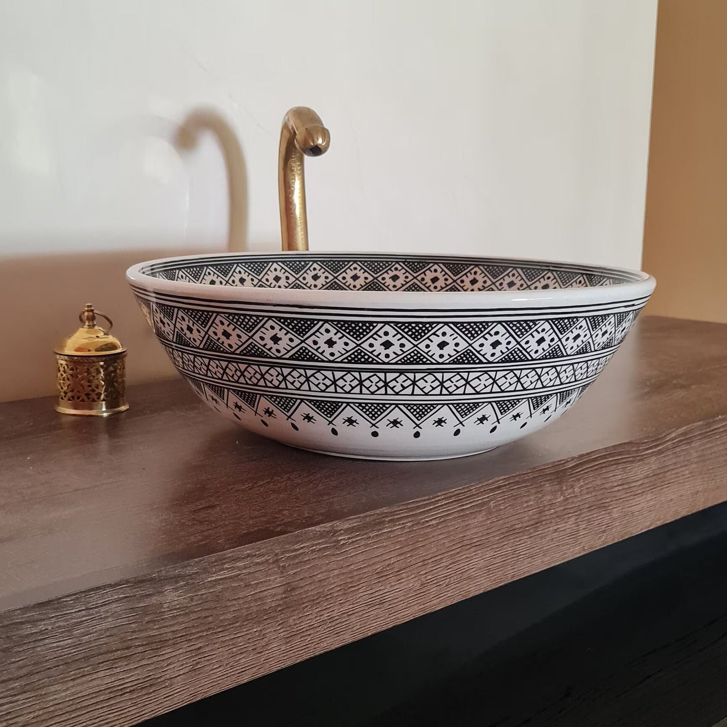Vasque marocaine | Lavabo en céramique style unique pour salle de bain #194