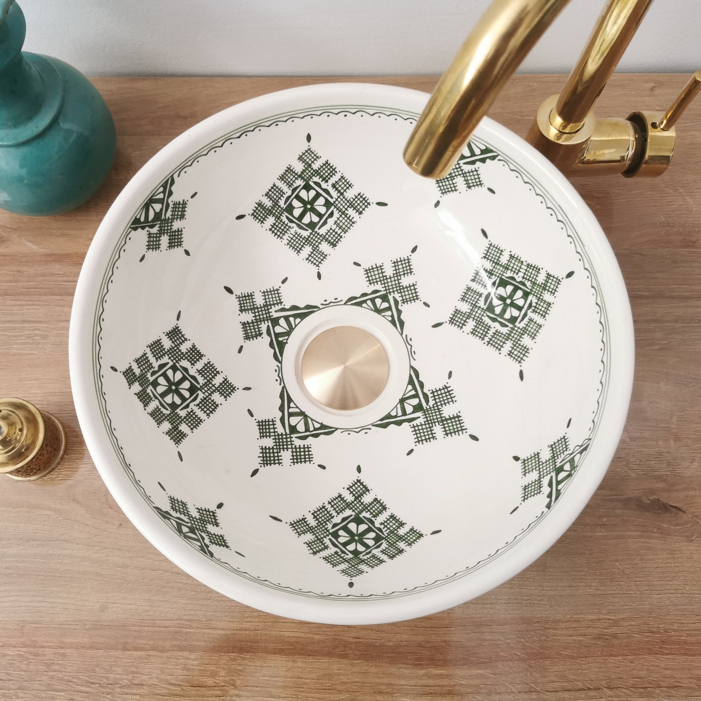 Vasque marocaine en céramique style Berbère #239