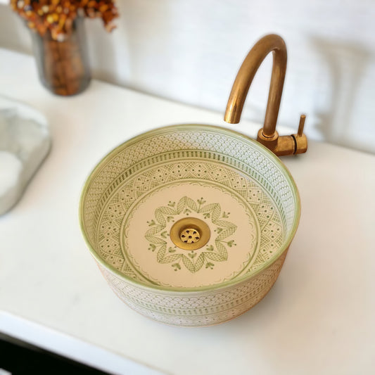 Évier - vasque en céramique fait main - lavabo marocain pour salle de bain #8