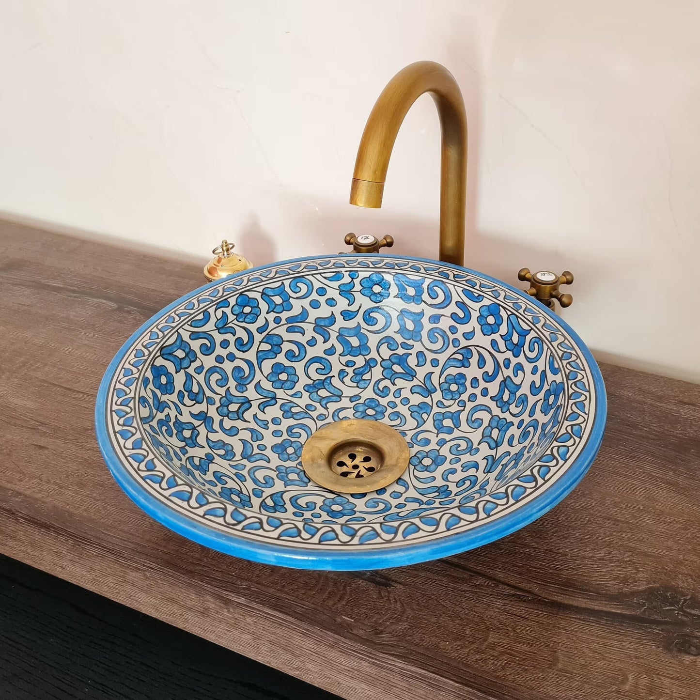 Vasque salle de bain bleu | Lavabo en céramique #60