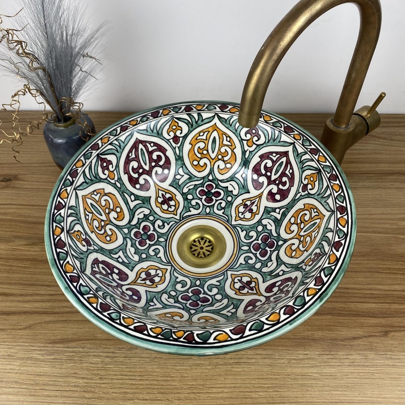 Vasques marocaine authentique peintes à la main #269