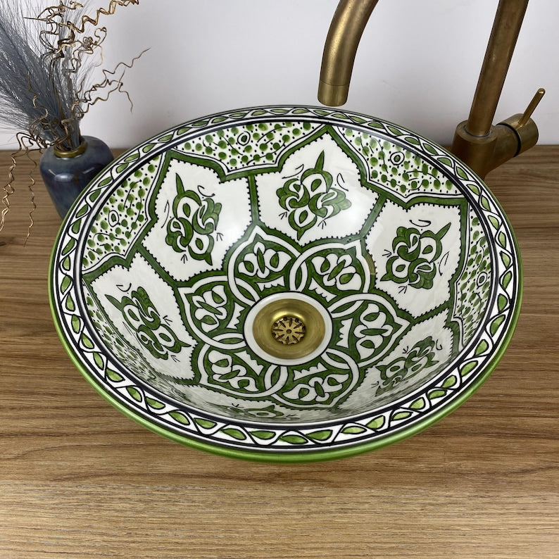 Vasques marocaine authentique peintes à la main #268
