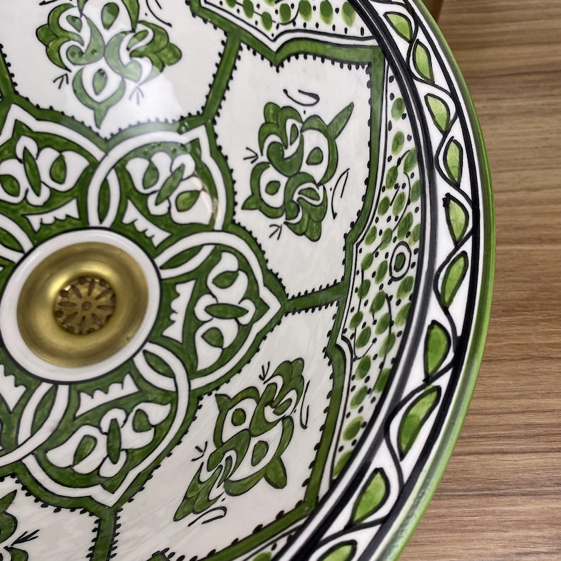 Vasques marocaine authentique peintes à la main #268