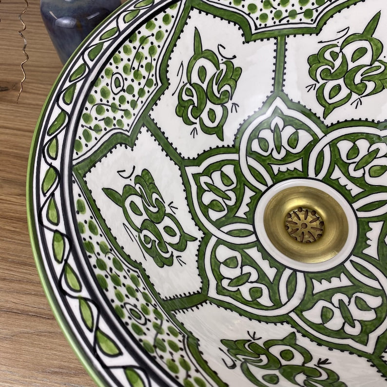 Vasques marocaine authentique peintes à la main #268
