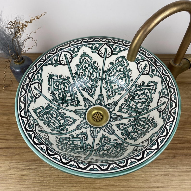 Vasques marocaine authentique peintes à la main #265
