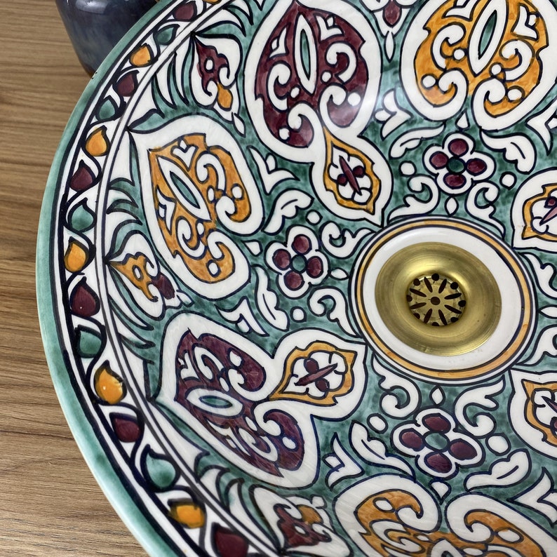 Vasques marocaine authentique peintes à la main #269