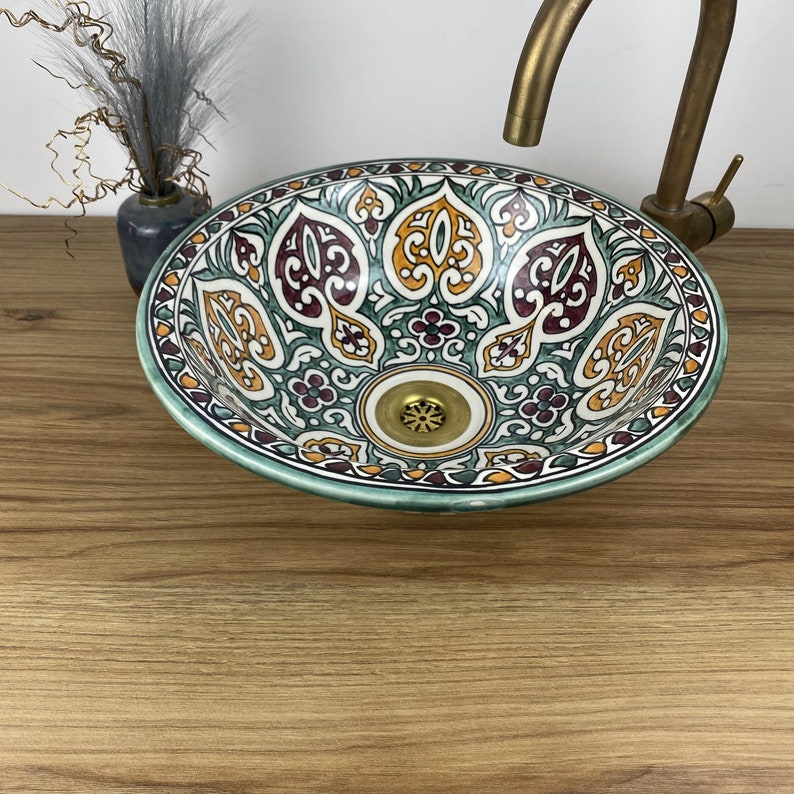 Vasques marocaine authentique peintes à la main #269