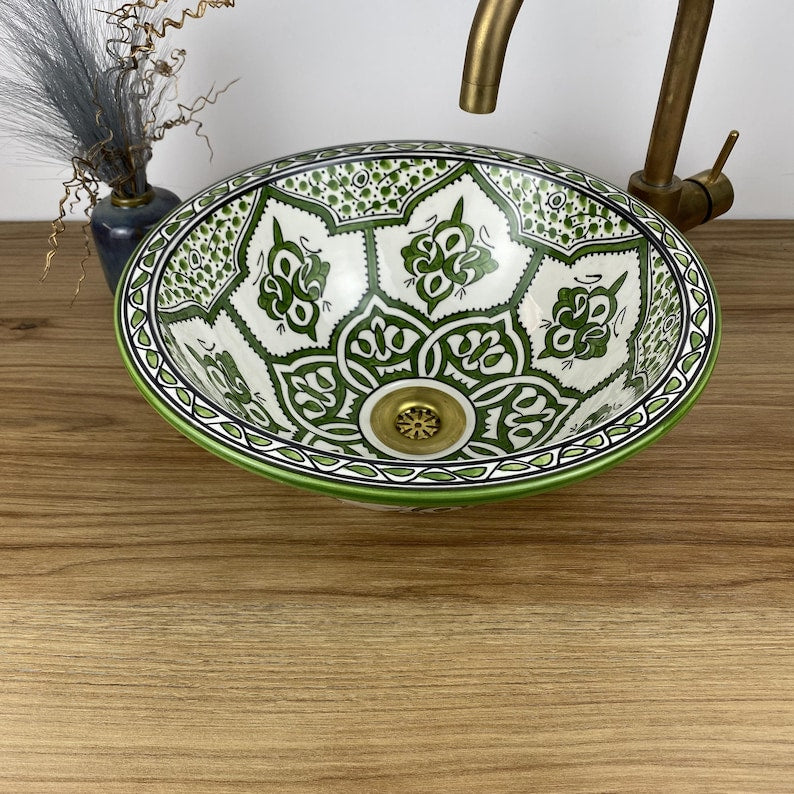 Vasques marocaine authentique peintes à la main #268