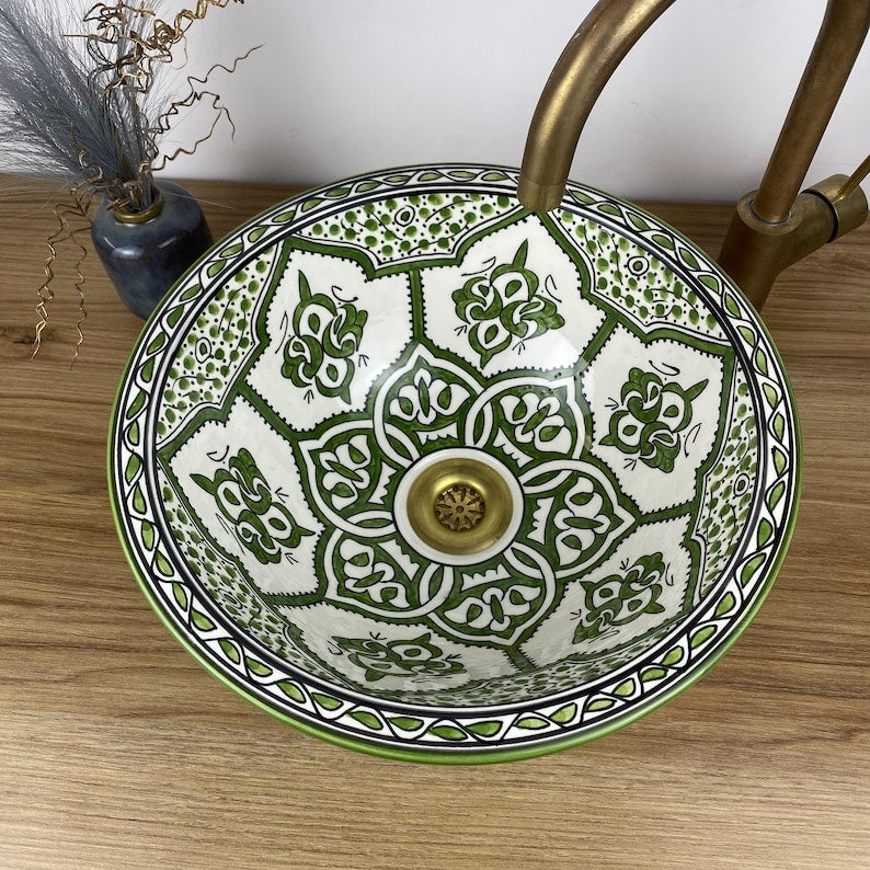 Vasques marocaine authentique peintes à la main #268
