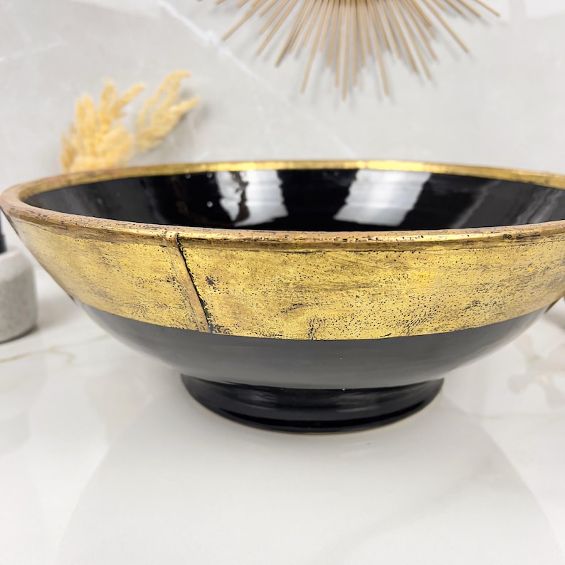 Vasque Marocaine artisanale fabriqué à la main bordure en laiton #526