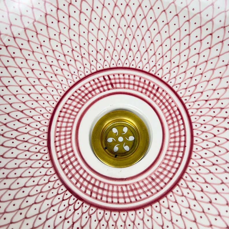 Vasque marocaine en céramique contour en or 14K carates #552