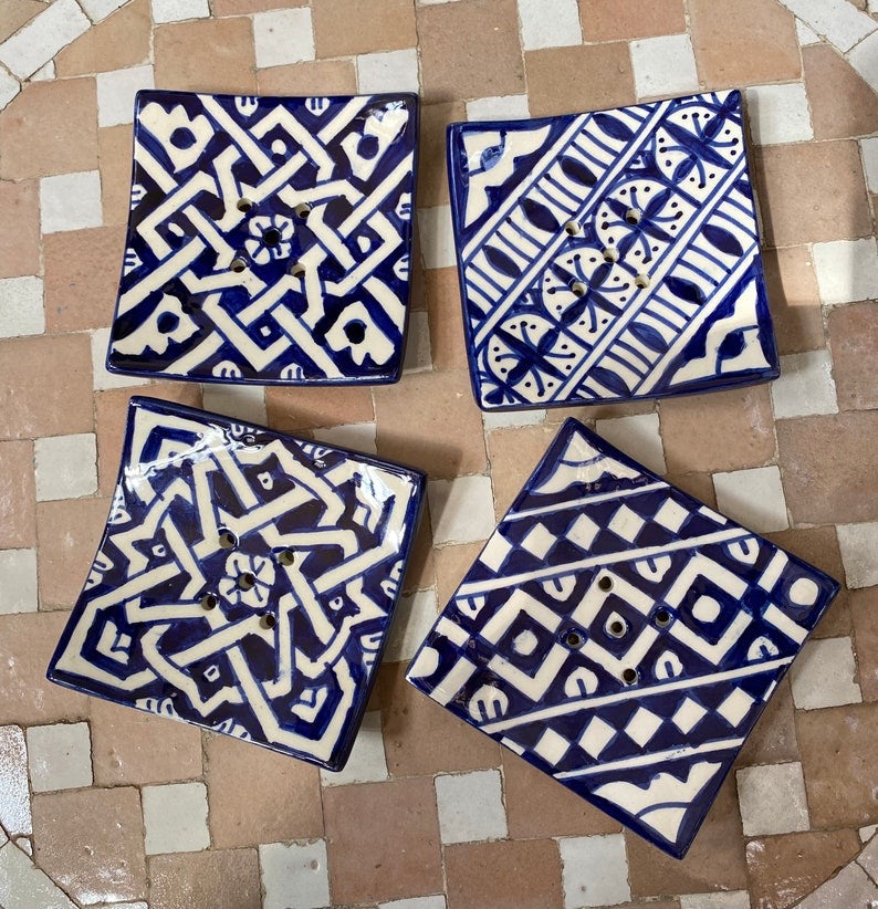 Ensemble de Porte-savon en céramique marocaine #13