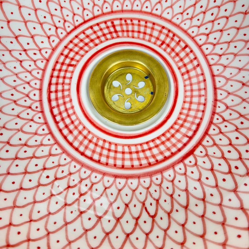 Vasque Marocaine artisanale fabriqué à la main bordure en laiton #529