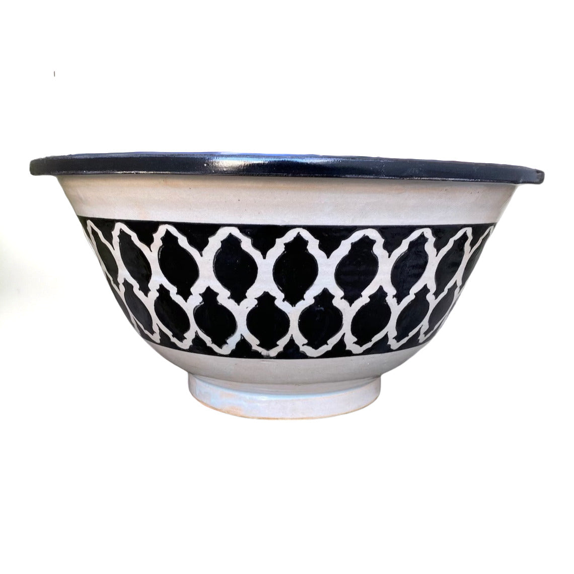Vasque Marocaine en Céramique pour une Salle de Bain Élégante | Black and white sink #45