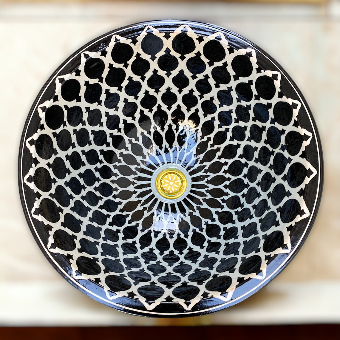 Vasque marocaine en céramique style fleure géométrique #45