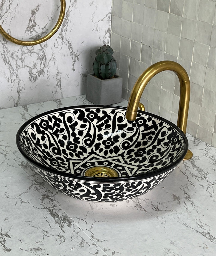 Vasque Marocaine en Céramique pour une Salle de Bain Élégante - Unique sink bowl #51