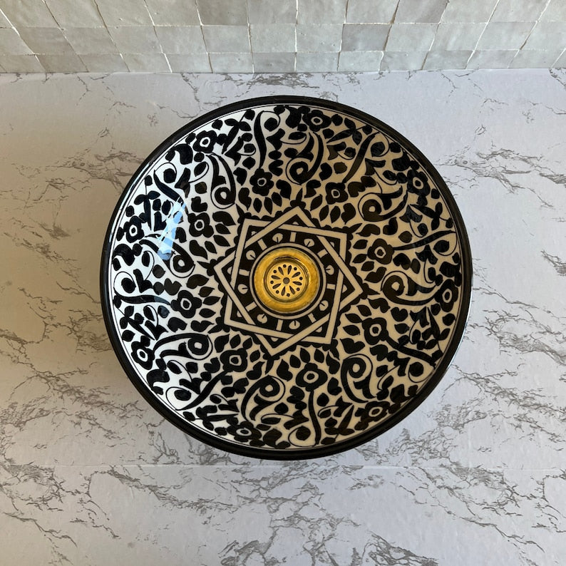 Vasque Marocaine en Céramique pour une Salle de Bain Élégante - Unique sink bowl #51