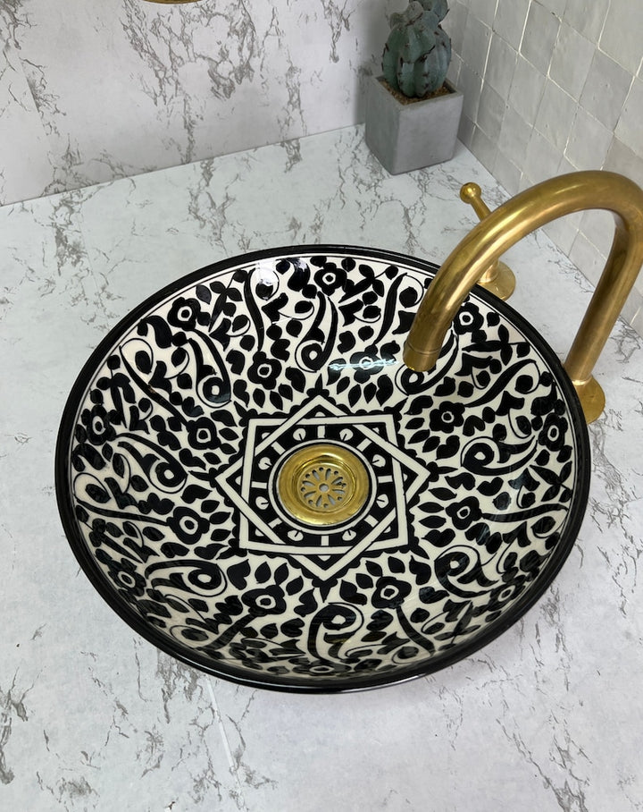 Vasque Marocaine en Céramique pour une Salle de Bain Élégante - Unique sink bowl #51