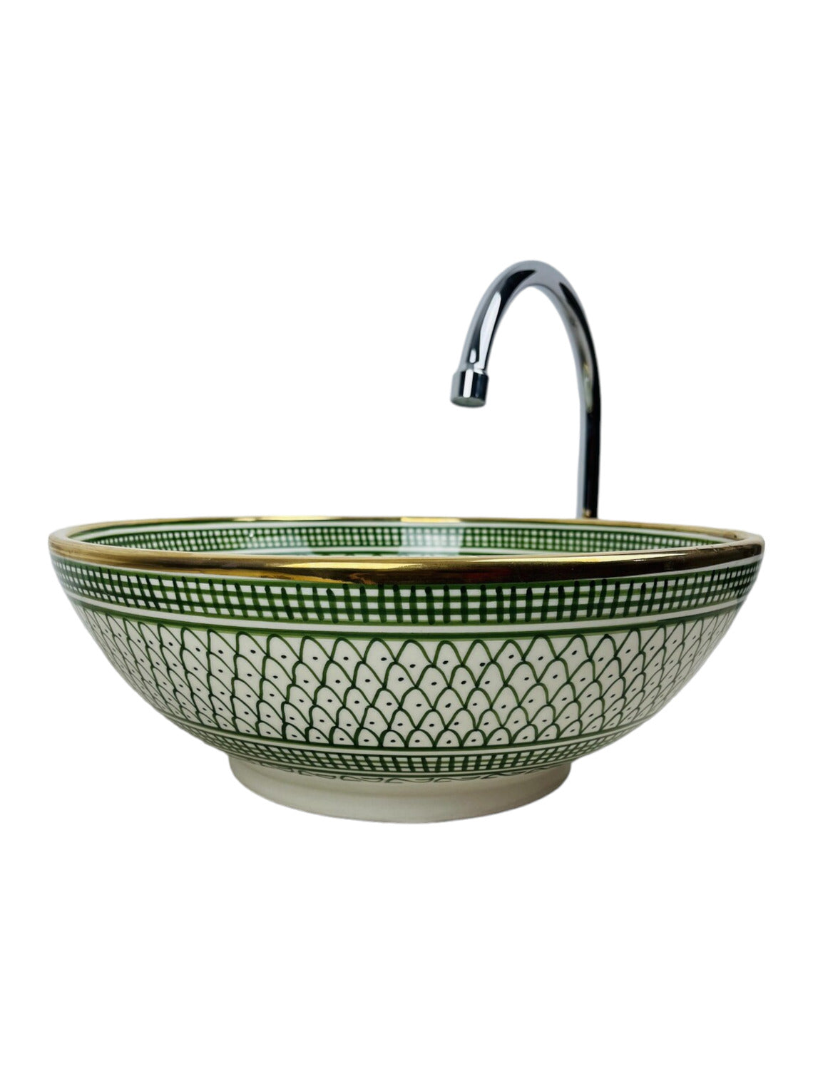 Vasque salle de bain contour Or 14K Carats | Lavabo en céramique peinte à la main | Golden sink bowl #68