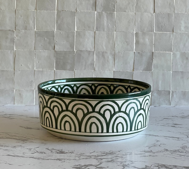 Vasque Marocaine en Céramique pour une Salle de Bain Élégante - Green sink bowl #57B
