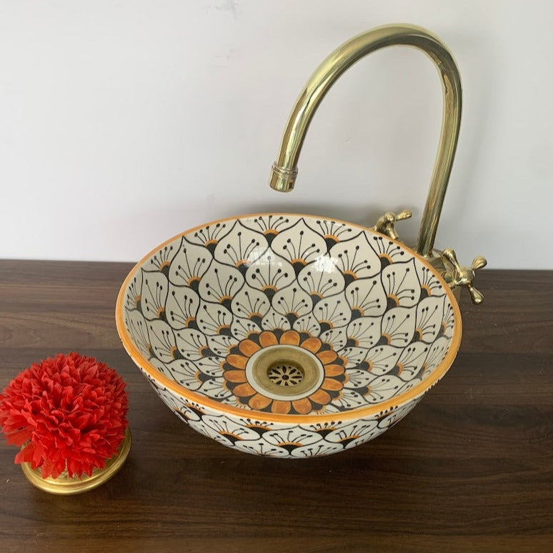 Vasque Marocaine en céramique fait main - Evier de salle de bain - Lavabo marocain - moroccan sink bowl #30