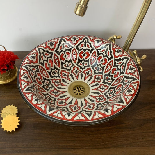 Évier - vasque  marocaine en céramique pour salle de bain - lavabo en céramique #7