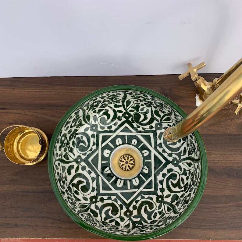 Vasque en cuivre martelé fait main – Artisanat Maroc – 42 cm - Bricolage Vasque en cuivre martelé fait main – Artisanat Maroc – 42 cm - Bricolage