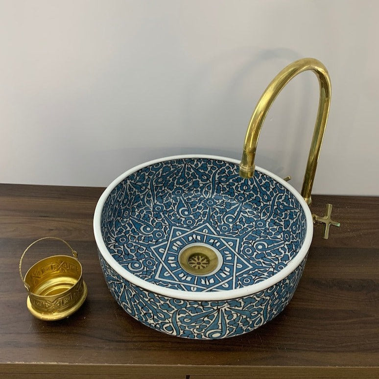 Vasque marocaine | Vasque de salle de bain | Lavabo marocain | vasque à poser | Évier #185C