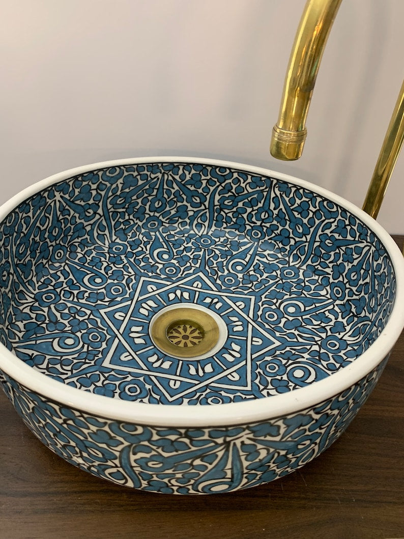 Vasque marocaine | Vasque de salle de bain | Lavabo marocain | vasque à poser | Évier #185C