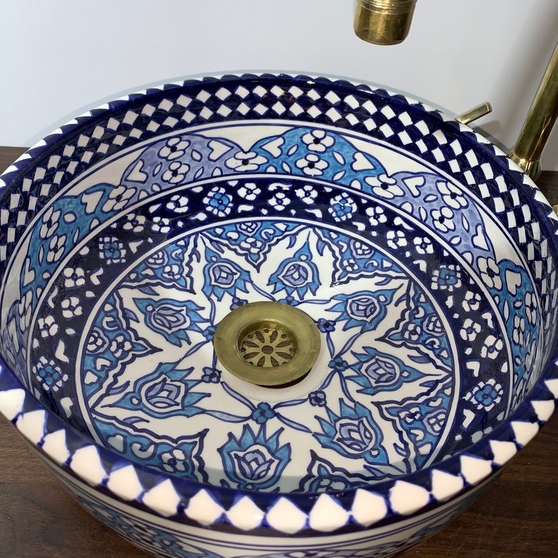 Évier - Lavabo Marocain en céramique pour salle de bain - Vasque Marocaine en céramique #6A