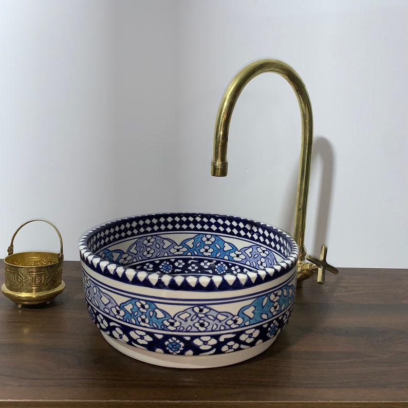 Évier - Lavabo Marocain en céramique pour salle de bain - Vasque Marocaine en céramique #6A