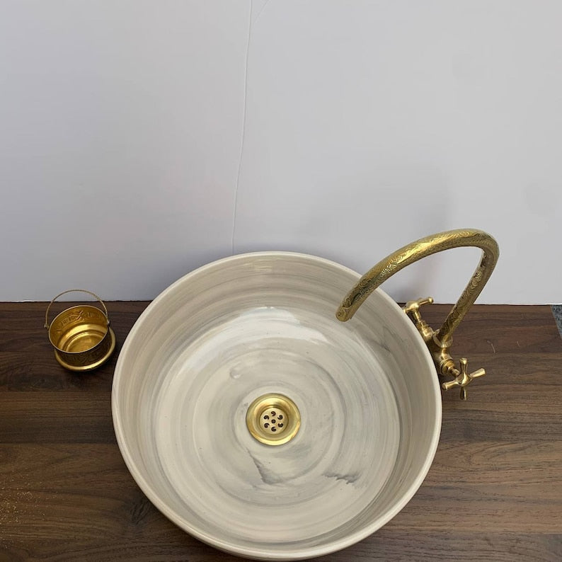 Évier - Vasque marocaine artisanal en céramique pour salle de bain #12