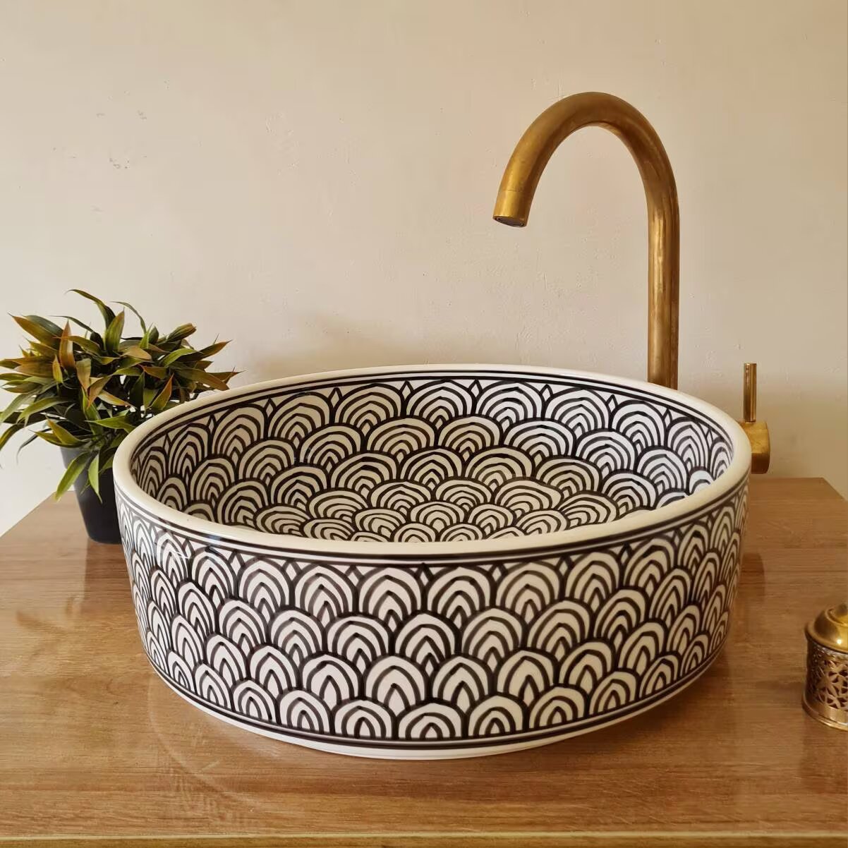 Vasque céramique ronde marocaine évier lave main lavabo à Vasque céramique ronde marocaine évier lave main lavabo à