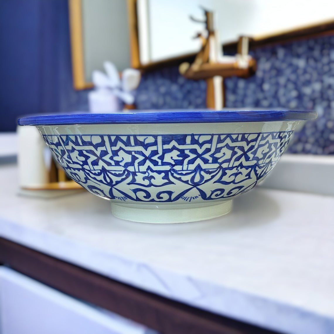 Évier- Vasque Marocaine en céramique pour salle de bain - Lavabo Marocain - Bathroom sink - Moroccan sink bowl #19