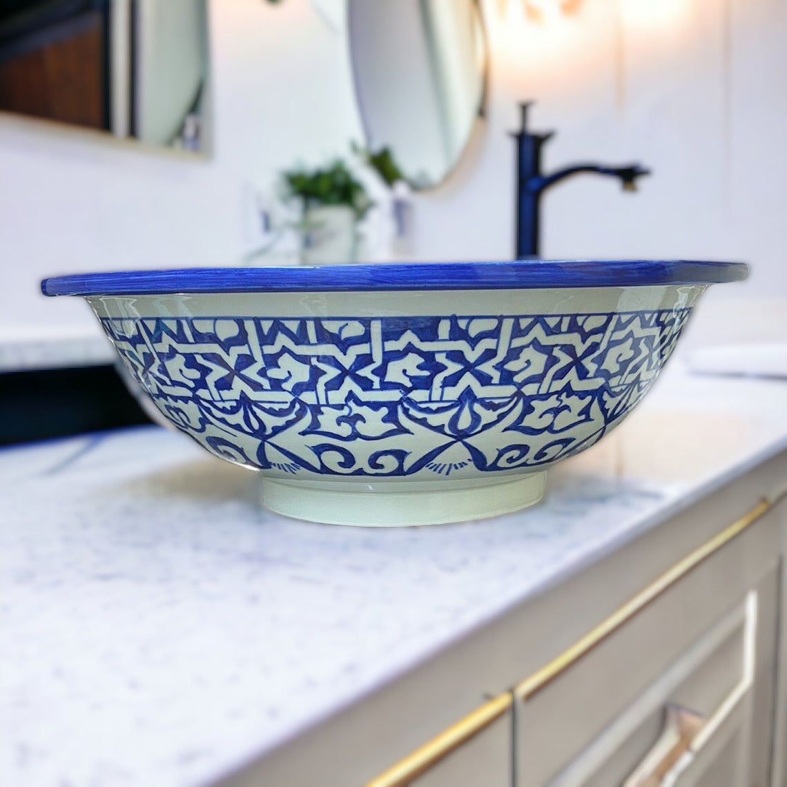 Évier- Vasque Marocaine en céramique pour salle de bain - Lavabo Marocain - Bathroom sink - Moroccan sink bowl #19