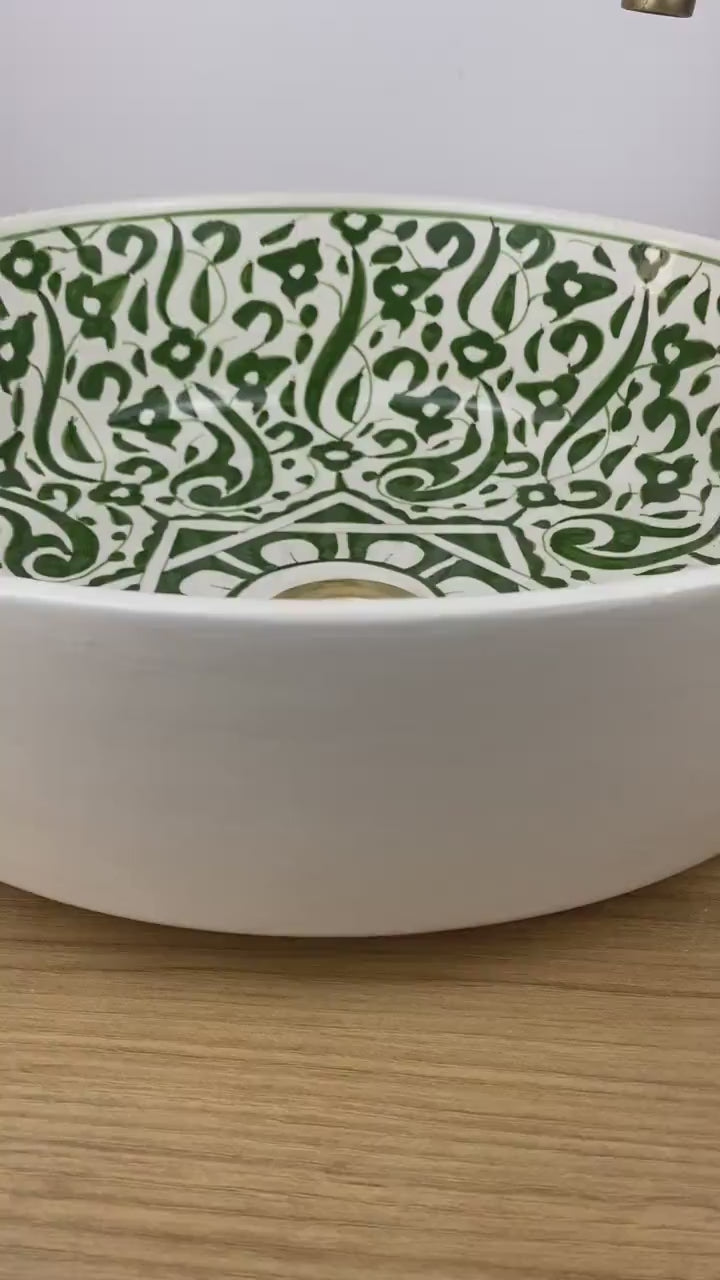 Vasque marocaine en céramique peinte à la main #242