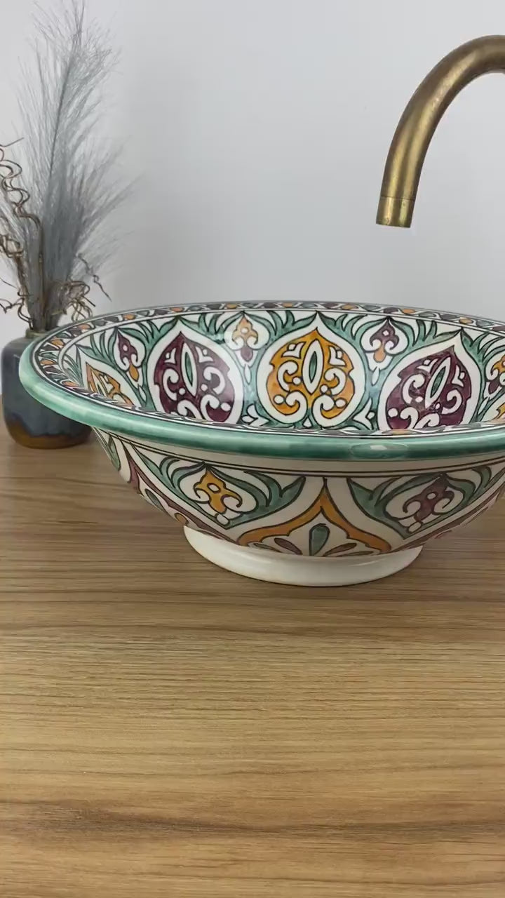 Vasques marocaine authentique peintes à la main #269