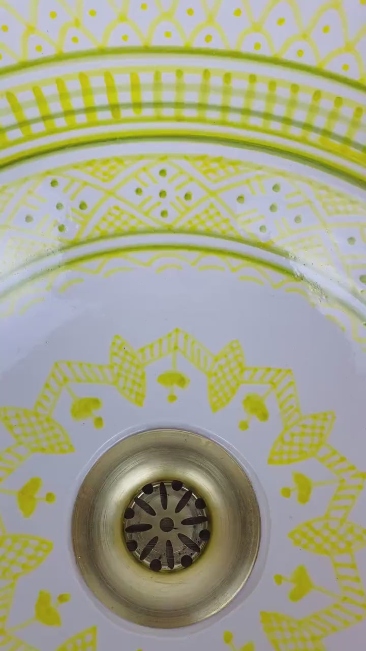 Vasque marocaine en céramique peinte à la main #249