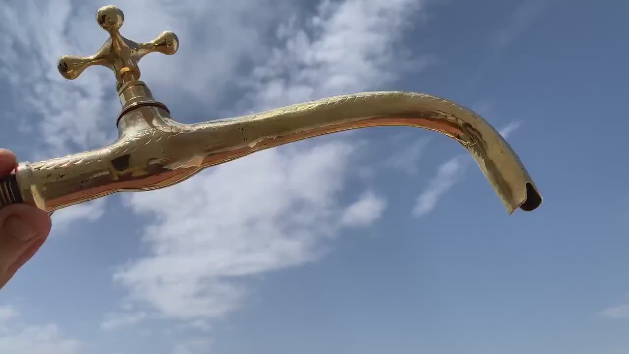 Robinet marocain gravé en laiton non laqué - Robinet marocain fait à la main #6