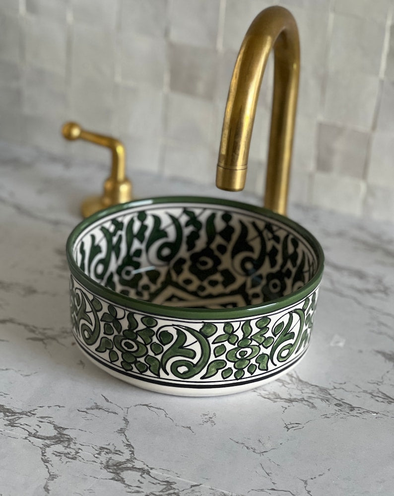 Vasque Marocaine en Céramique pour une Salle de Bain Élégante - Unique sink bowl #55