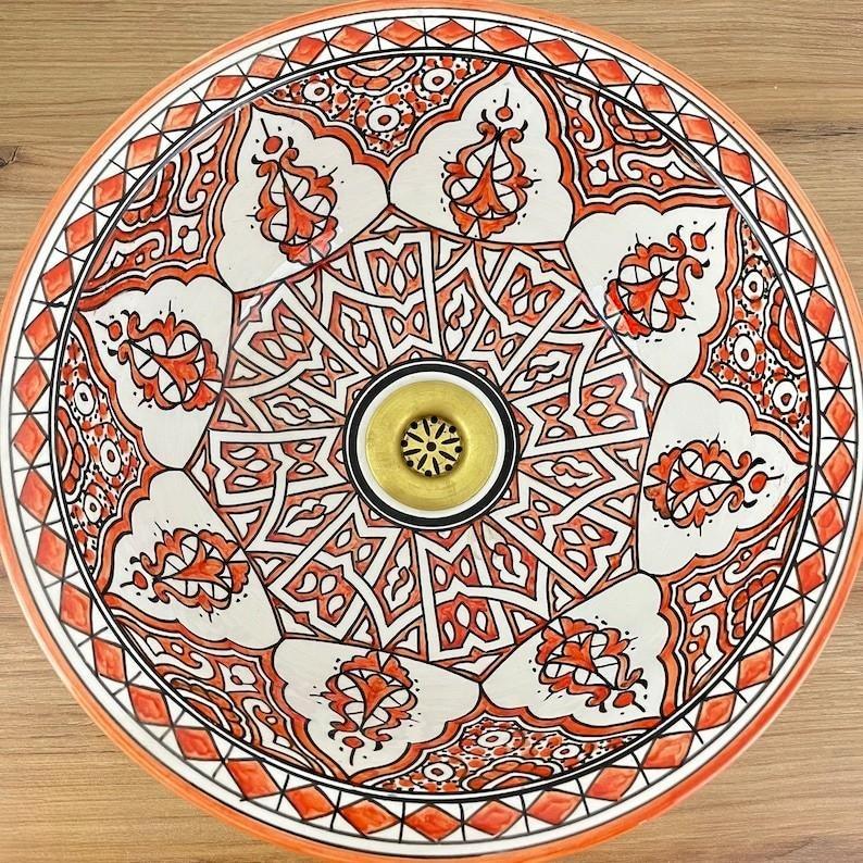 Vasque marocaine en céramique style fleure géométrique #221